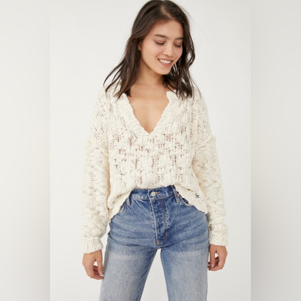 NWT Free People Cropped White Sweater